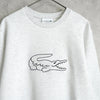 白色灰色 Lacoste 徽标运动衫