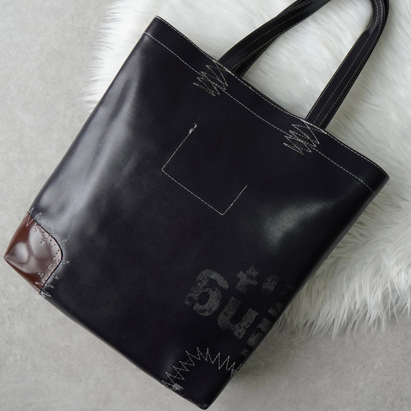 コムデギャルソン ステッチ トートバッグレザー ネイビー / ブラウン - NEWSED