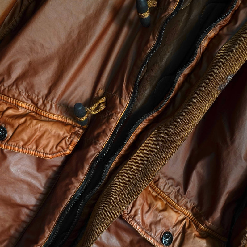 ストーン アイランド コーティング フーデッド 中綿ジャケット ブラウン - NEWSED