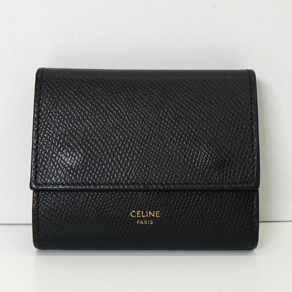 セリーヌ レザー 三つ折り財布 ブラック