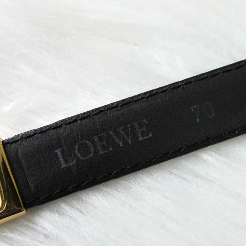 ロエベ ヴィンテージ ロゴ ゴールド金具 ベルト ブラック レディース - NEWSED