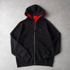 シュプリーム スモール ボックスロゴ ジップアップ フーディー パーカー 裏起毛 ブラック