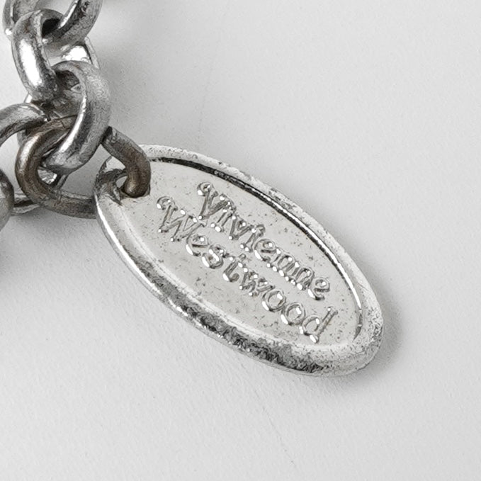 ヴィヴィアン ウエストウッド オーブ ラインストーン シルバー ネックレス 箱付き - NEWSED