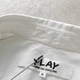 プレイ コム デ ギャルソン ハートロゴ 長袖シャツ ホワイト - NEWSED