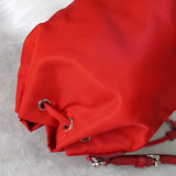 プラダ ポコノ テスート ナイロン レザー 巾着バッグ ミニ ハンドバッグ ポーチ レッド - NEWSED