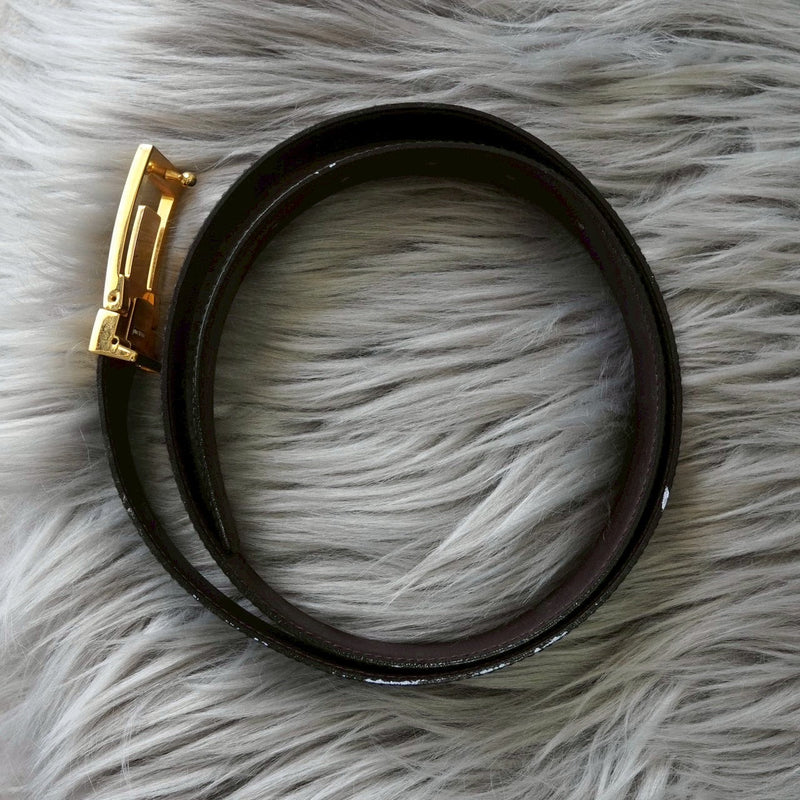 セリーヌ ヴィンテージ トリオンフ レザー ベルト ブラック - NEWSED