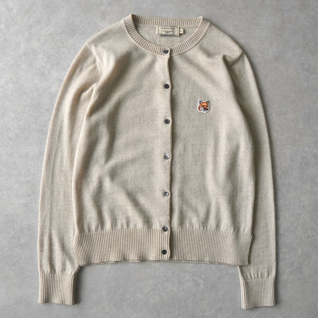 メゾンキツネ フォックスヘッド カーディガン ベージュ | ブランド古着