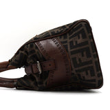 フェンディ エトニコ ズッカ柄 キャンバス/レザー ハンドバッグ ブラウン - NEWSED