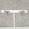 Chanel Coco Mark Rhinestone Earrings, Silver