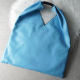 エムエムシックス メゾン マルジェラ レザー ジャパニーズバッグ クラシック ハンドバッグ ブルー - NEWSED