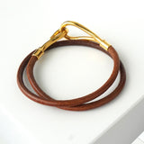 エルメス レザー ジャンボ チョーカー ブレスレット ブラウン 箱付き - NEWSED