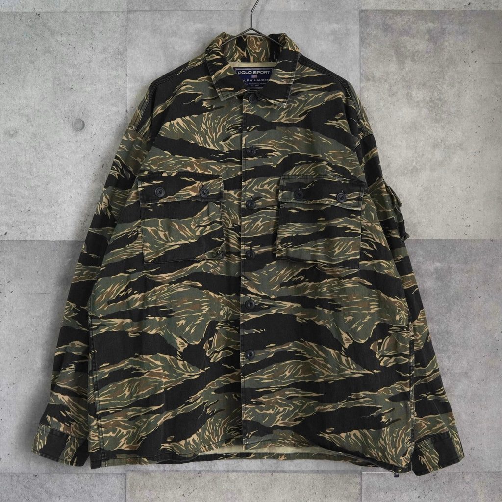 ポロ スポーツ ラルフローレン ヴィンテージ カモ柄 ミリタリージャケット カーキ