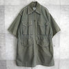 エムエムシックス メゾン マルジェラ オーバーサイズ 半袖 ミリタリージャケット カーキ