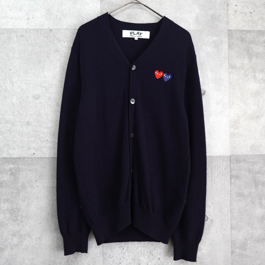 Play Comme des Garcons 爱心徽标开衫 海军蓝