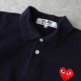 プレイ コムデギャルソン ハートロゴ 半袖ポロシャツ ブラック - NEWSED