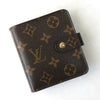 ルイ ヴィトン モノグラム コンパクトジップ 二つ折り財布 コンパクトウォレット ブラウン