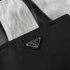 プラダ ポコノ テスート ナイロン /   レザー ハンドバッグ トライアングルロゴ ブラック