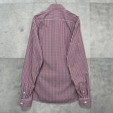 プラダ ギンガムチェック柄 長袖シャツ フォーマル メンズ レッド / ホワイト - NEWSED