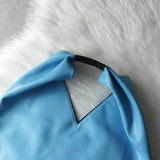 エムエムシックス メゾン マルジェラ レザー ジャパニーズバッグ クラシック ハンドバッグ ブルー - NEWSED