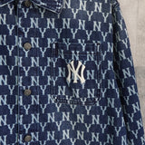エムエルビー コリア ヤンキース 総柄 デニムジャケット インディゴブルー メンズ - NEWSED