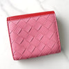 ボッテガ ヴェネタ イントレチャート レザー バイカラー 二つ折り財布 ピンク / レッド