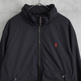 ポロ バイ ラルフローレン ナイロンジャケット フリース裏地 ロゴ刺繍 ブラック - NEWSED