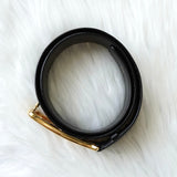 セリーヌ ヴィンテージ 輪馬車 サルキー レザー ベルト ブラック レディース - NEWSED