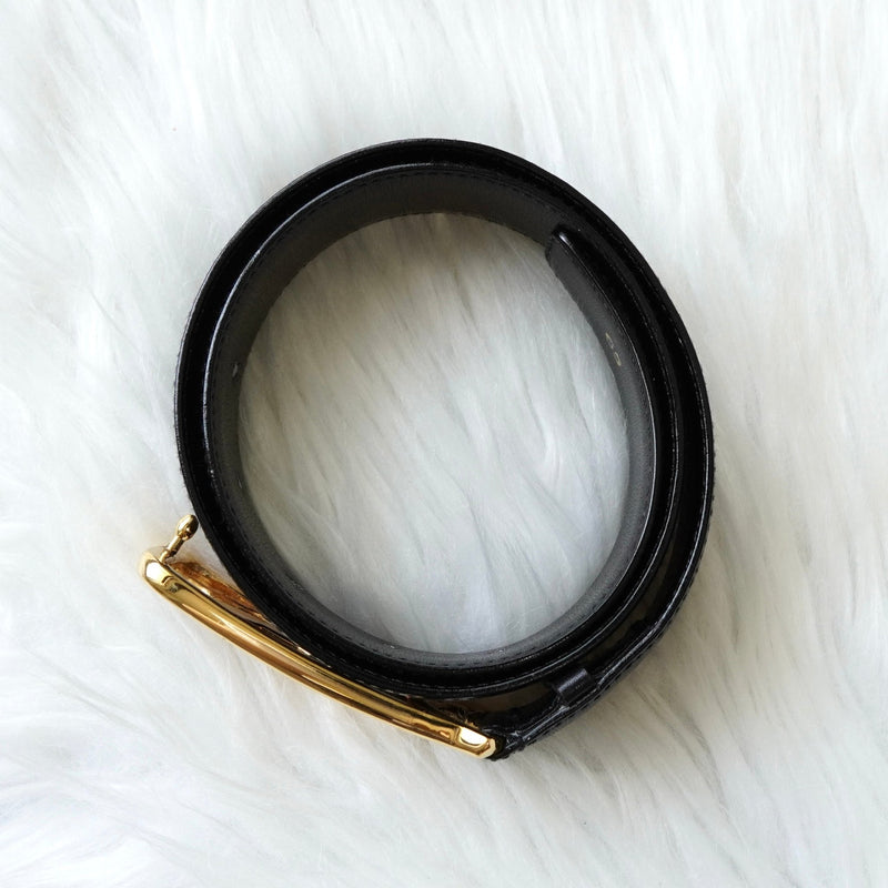 セリーヌ ヴィンテージ 輪馬車 サルキー レザー ベルト ブラック レディース - NEWSED