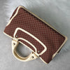 Celine Boogie Macadam Canvas/Leather Handbag Brown/Ivory