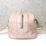 シャネル チョコバー ロゴ ソフトキャビアスキン ボーリングバッグ ハンドバッグ ピンク - NEWSED