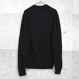 ラコステ モックネック ニット ロゴパッチ ブラック - NEWSED