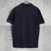 Fred Perry 徽标刺绣海军蓝/驼色短袖 Polo 衫