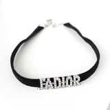 クリスチャン ディオール ラインストーン ベルベット チョーカー ブラック - NEWSED