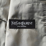 イヴ サンローラン ヴィンテージ チェック柄 エルボーパッチ シングル テーラードジャケット ベージュ - NEWSED