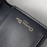 ディオール サドル オブリーク キャンパス / レザー 三つ折り財布 ネイビー - NEWSED