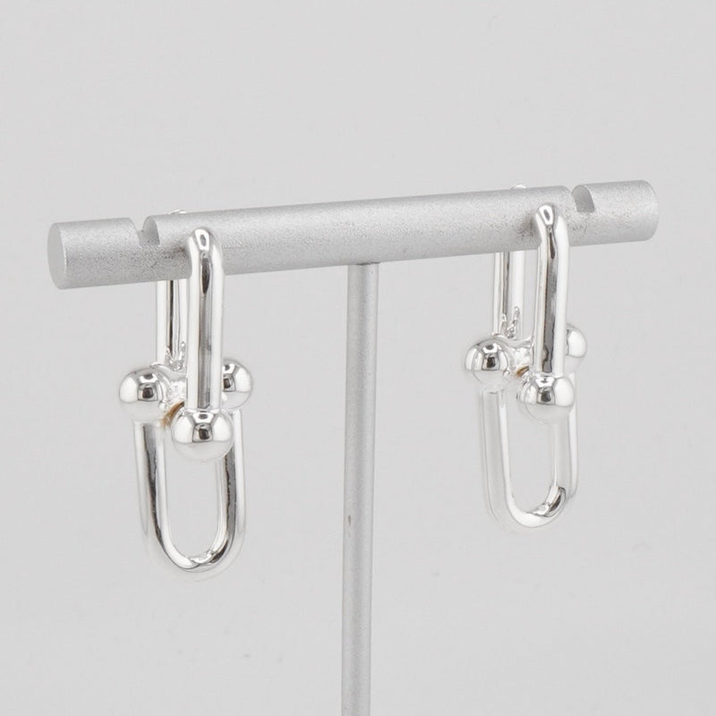 美品 ティファニー ハードウェア ラージ リンク ピアス スターリング シルバー ティファニー ハードウェア ラージ リンク ピアス スターリング