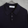 Jil Sander 真丝素色轻薄短袖 Polo 衫（海军蓝）