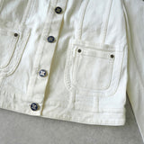 セリーヌ ヴィンテージ トリオンフ ボタン デニムジャケット ホワイト レディース - NEWSED