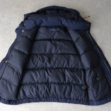 ポロ ラルフローレン ダウンベスト ロゴ刺繍 フード付き ネイビー - NEWSED