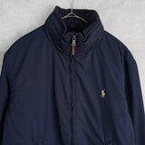 ポロ ラルフローレン ブルゾン ロゴ 刺繍 フリース裏地 ネイビー - NEWSED
