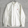 Ami Paris Ami Paris Heart Logo White Shirt Long Sleeve Shirt White / Red