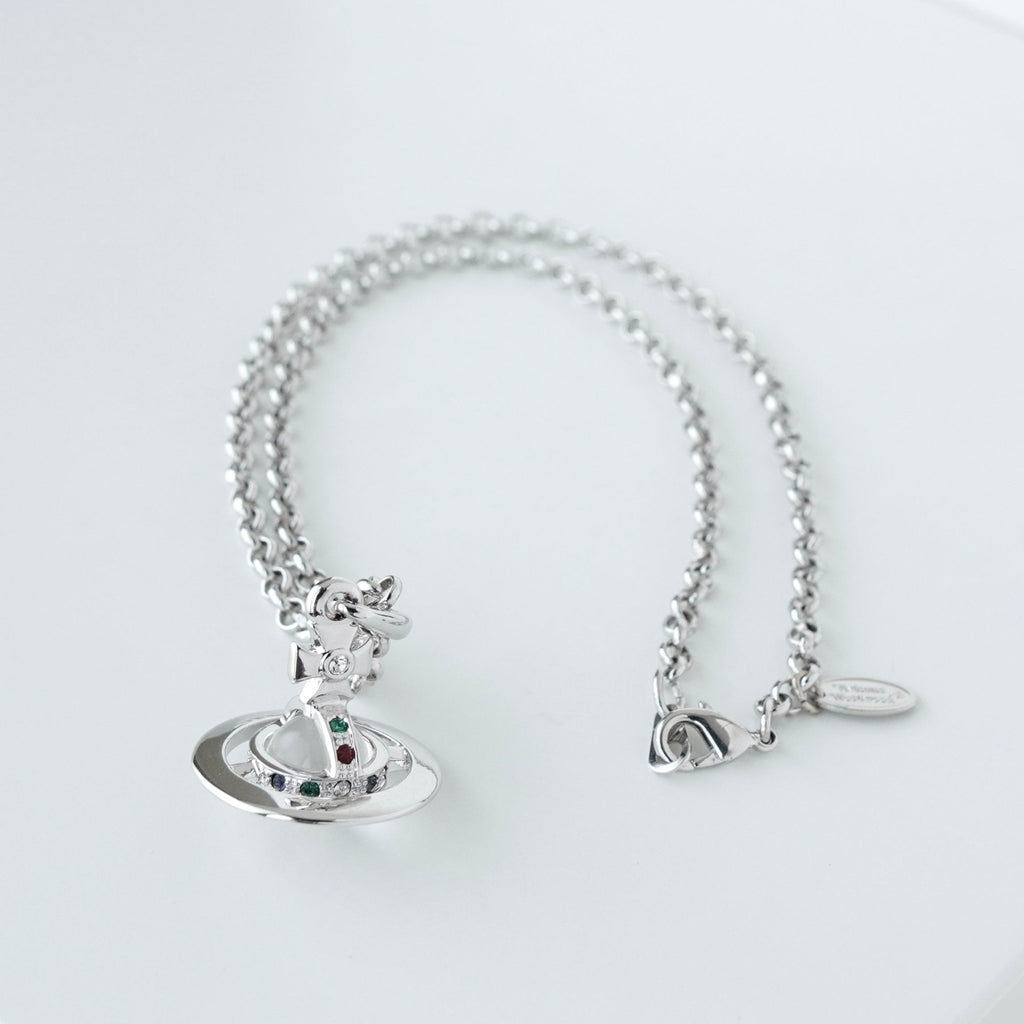 ヴィヴィアン ウエストウッド ミニオーブ ラインストーン ネックレス シルバー