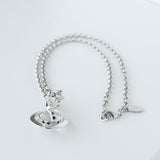 ヴィヴィアン ウエストウッド ミニオーブ ラインストーン ネックレス シルバー - NEWSED