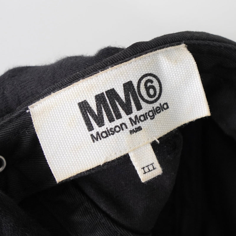 エムエムシックス メゾンマルジェラ スタッズ ロゴ ベースボール キャップ 帽子 ブラック - NEWSED