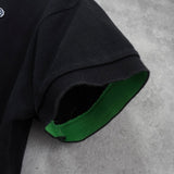 フレッドペリー ロゴ刺繍 半袖ポロシャツ ブラック × グリーン - NEWSED