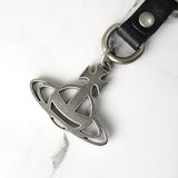 ヴィヴィアン ウエストウッド オーブ レザー キーリング チャーム キーホルダー シルバー ブラック 箱付き - NEWSED