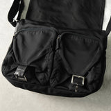 プラダ トライアングルロゴ ナイロン / レザー ショルダーバッグ メッセンジャーバッグ ブラック - NEWSED