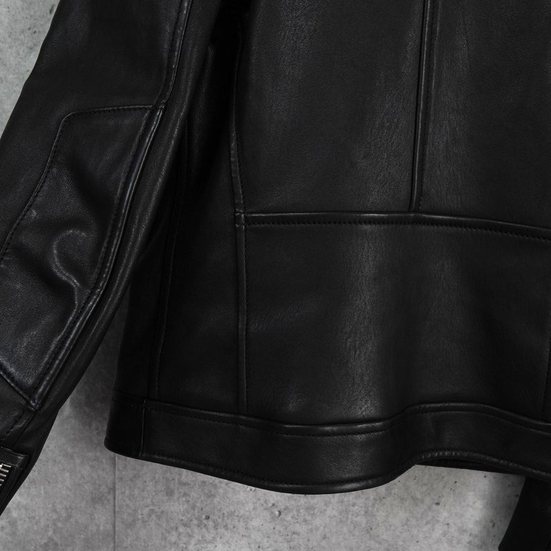 プラダ ダブル レザージャケット レディース ブラック - NEWSED