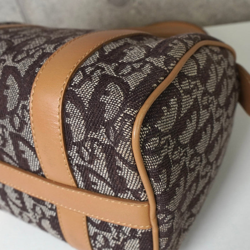 クリスチャン ディオール トロッター キャンバス / レザー ミニボストンバッグ ブラウン - NEWSED