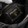 プラダ ジャガード テスートナイロン / レザー ギャザー リボン ショルダーバッグ ブラック